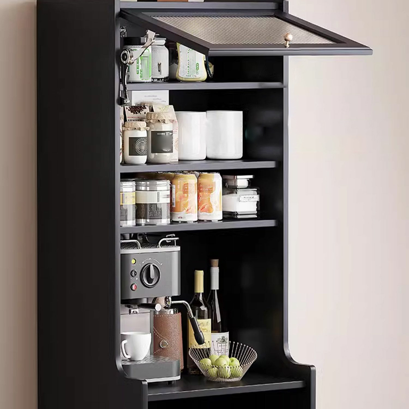 Living Room Use Simplistic Rectangle Black Wood Free Standing Utility Storage Cabinet with Knob Handle - image 7