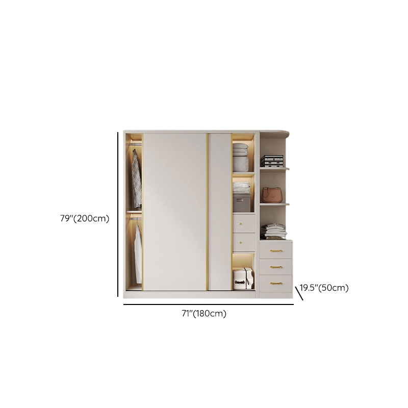 Attractive Modern White Wardrobe Armoire with Clothing Rod & Shelves - image 12
