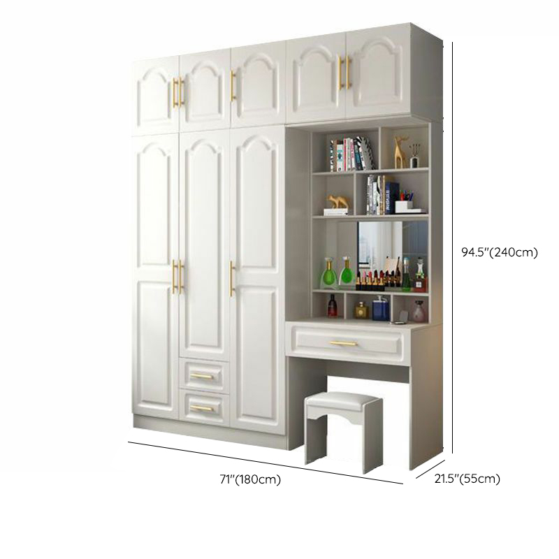 Contemporary Wood Chalk Wardrobe Closet with Interior Shelves&Clothing Rack&3-Drawer/6 Drawers/5-Drawer - image 46