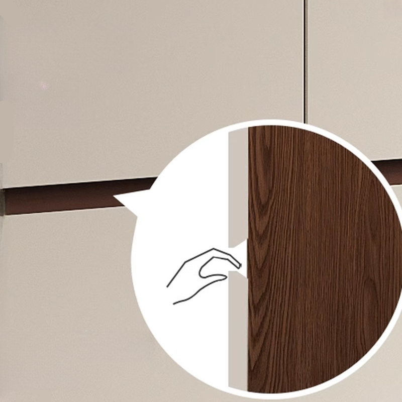 White Minimalist Manufactured Wood Wardrobe Closet with 2 Drawers, Soft Close Door, Interior Shelves, and Clothing Rod - image 4