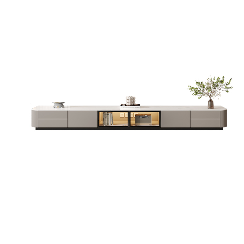 Rectangle Parlor TV Stand with Light and Gate Door - image 6
