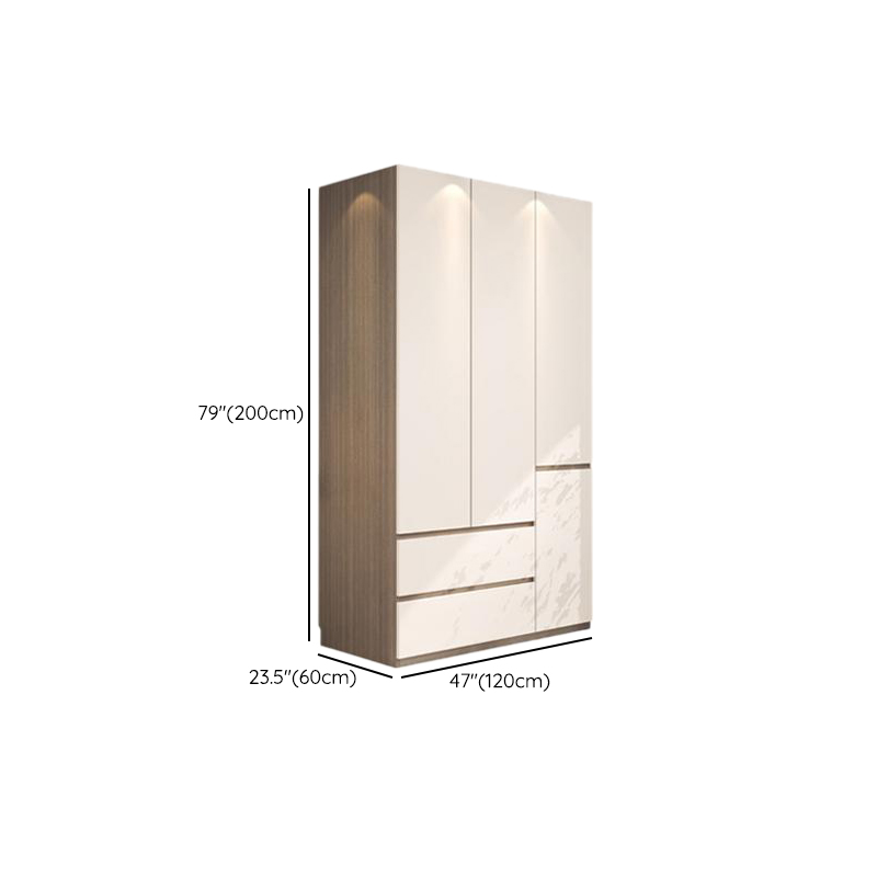 White Modish Manufactured Wood Independent Armoire Cabinet with Soft Close Drawer, Soft Close Door, and Interior Shelves - image 7