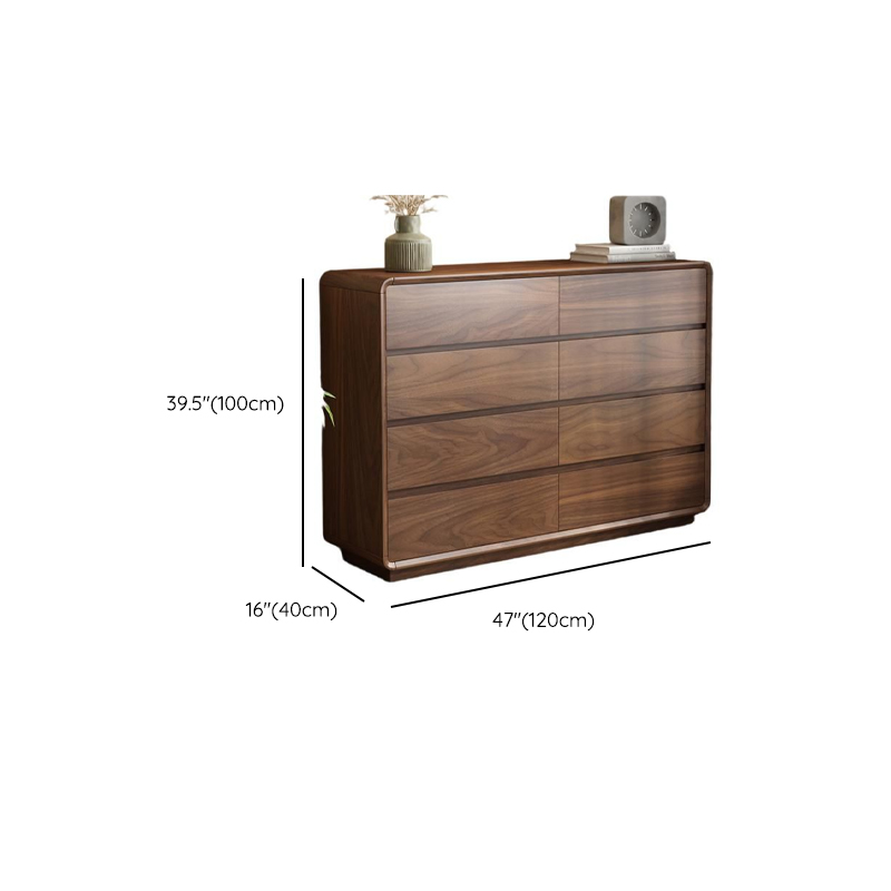 Cocoa Simplistic Natural Wood Double Dresser with 6/9/5 Drawers in Horizontal/Vertical Orientation - image 8