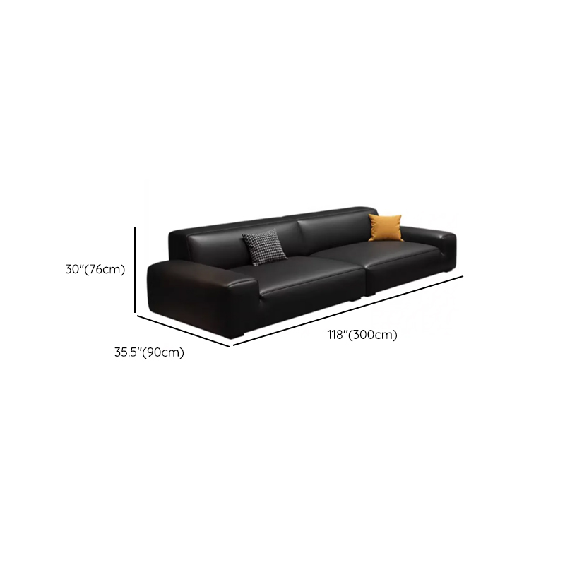 Modern Solid Color Water Resistant Sofa in Midnight Black with 6-seater Capacity and 2 Pillows - image 15