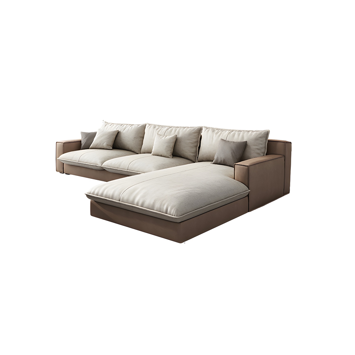 Assembled Living Room Square Arm Modular Contemporary Sofa & Chaise - image 9