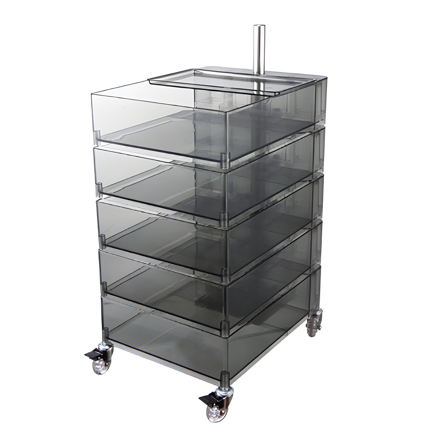 Plastic Five-Drawer Nightstand 28" H Night Table with Casters - image 3