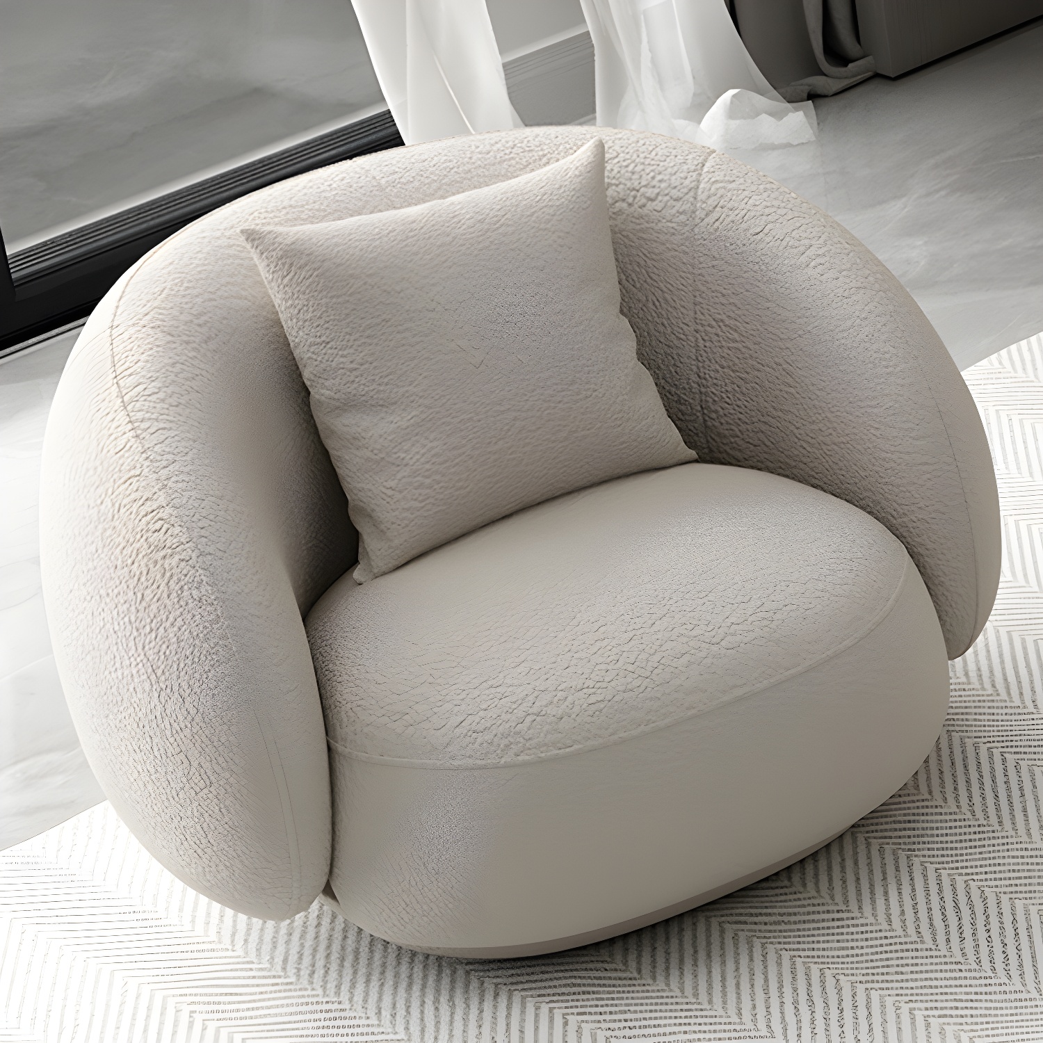 Modern Style Sofa with Curved Back and Padded Sponge Seat Sofa - image 3