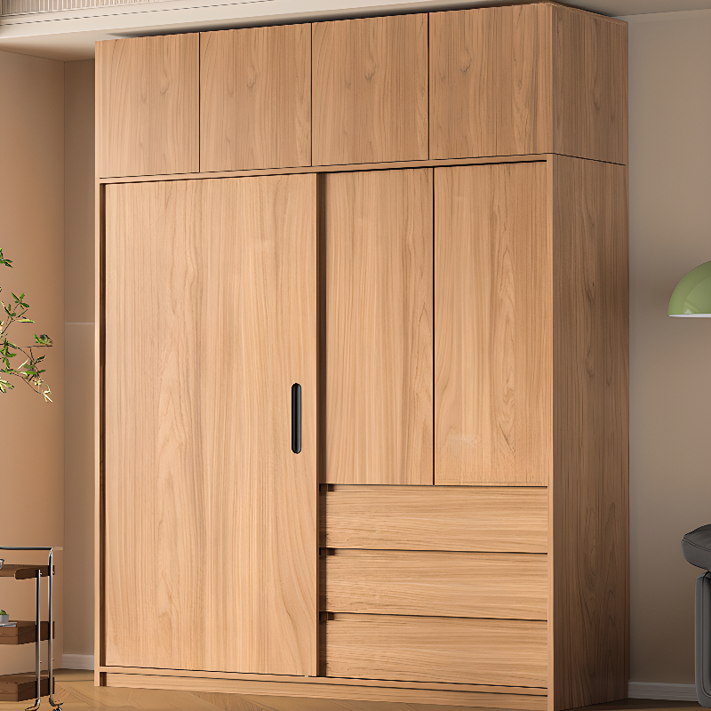 Unfinished Color Independent Wardrobe Armoire in Solid Oak