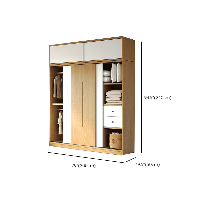 Natural Color Minimalist Cabinet Armoire with Soft Close Drawer, Soft Close Door & Interior Shelves - image 20