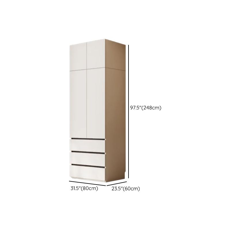 White Minimalist Laminate Independent Wardrobe Closet with Soft Close Drawer, Soft Close Door, and Interior Shelves - image 21