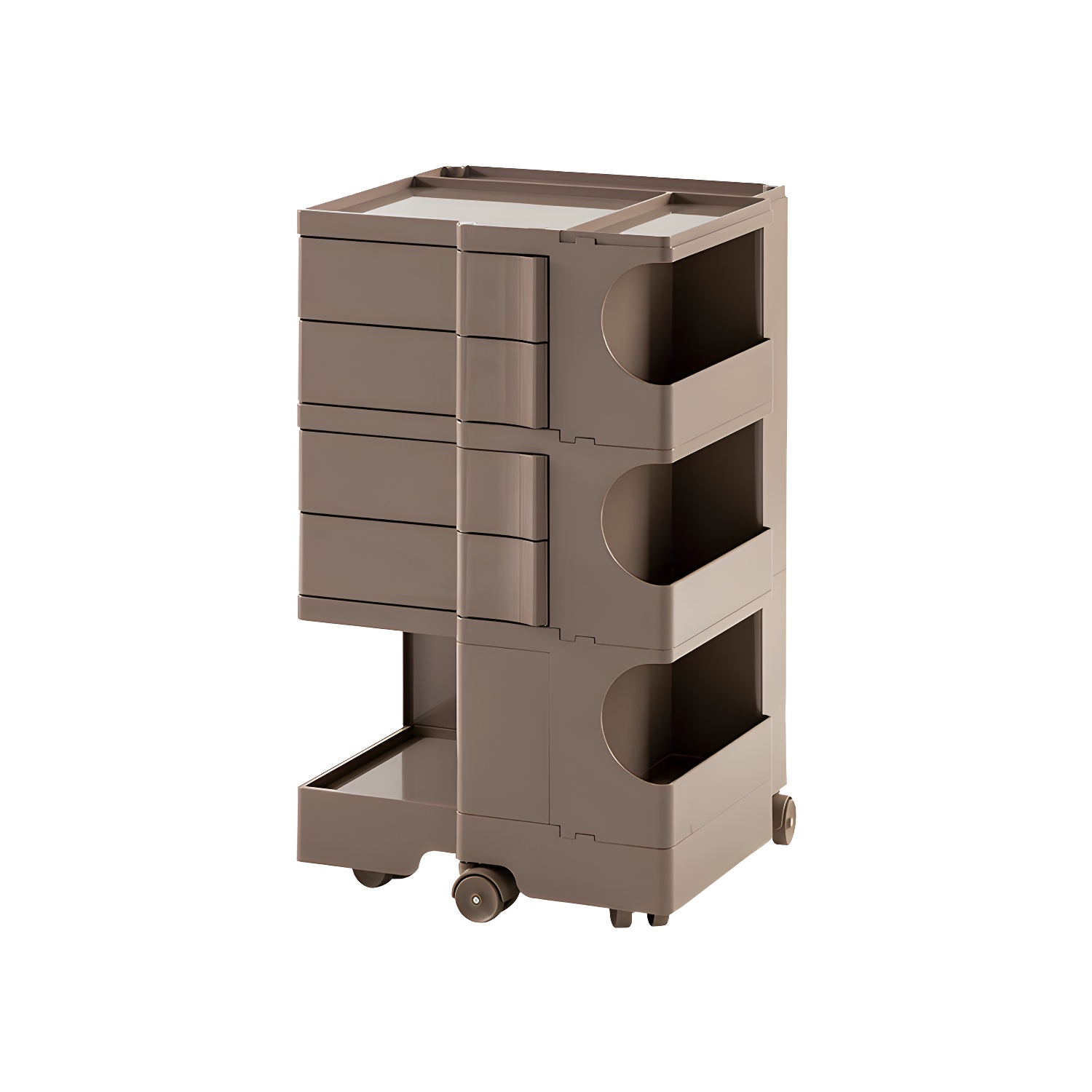 Modern Plastic Night Table Open Storage Night Stand with Wheels - image 13