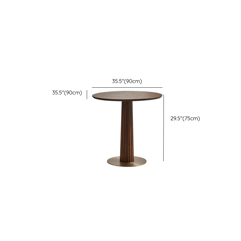 Traditional Brown Wood Dining Table with Wooden Top and Oak Pedestal Base - image 12
