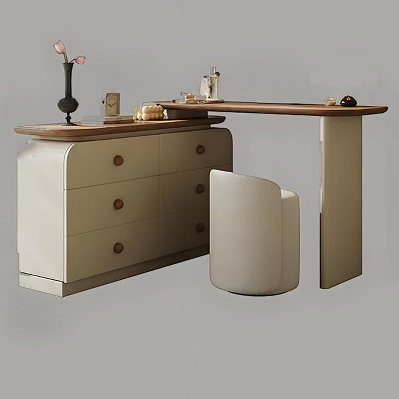 Modish Large Vanity Set/Makeup Vanity with Laminate Table Top, White Finish, 3 Drawers, Mirror Lights, and Scalable Design - image 14
