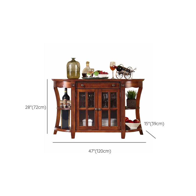 Traditional Wooden Sideboard with Storage Cabinets and Drawers - image 21
