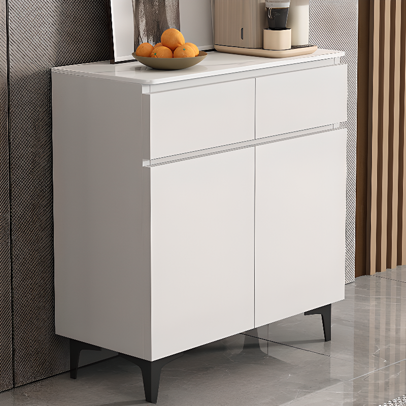 Modish Sideboard with 2 Drawers, 1 Shelf, Larder Storage, Sintered Stone Countertop, and 2/3 Doors
