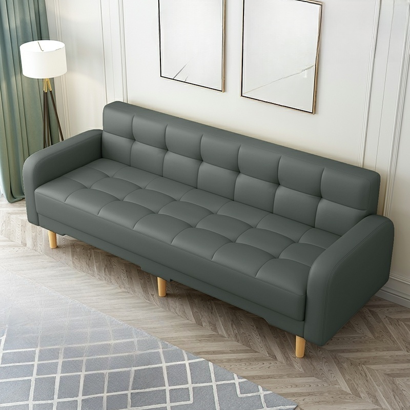 Square Arm Foldable Convertible Sofa with Biscuit Back for Living Spaces - image 5