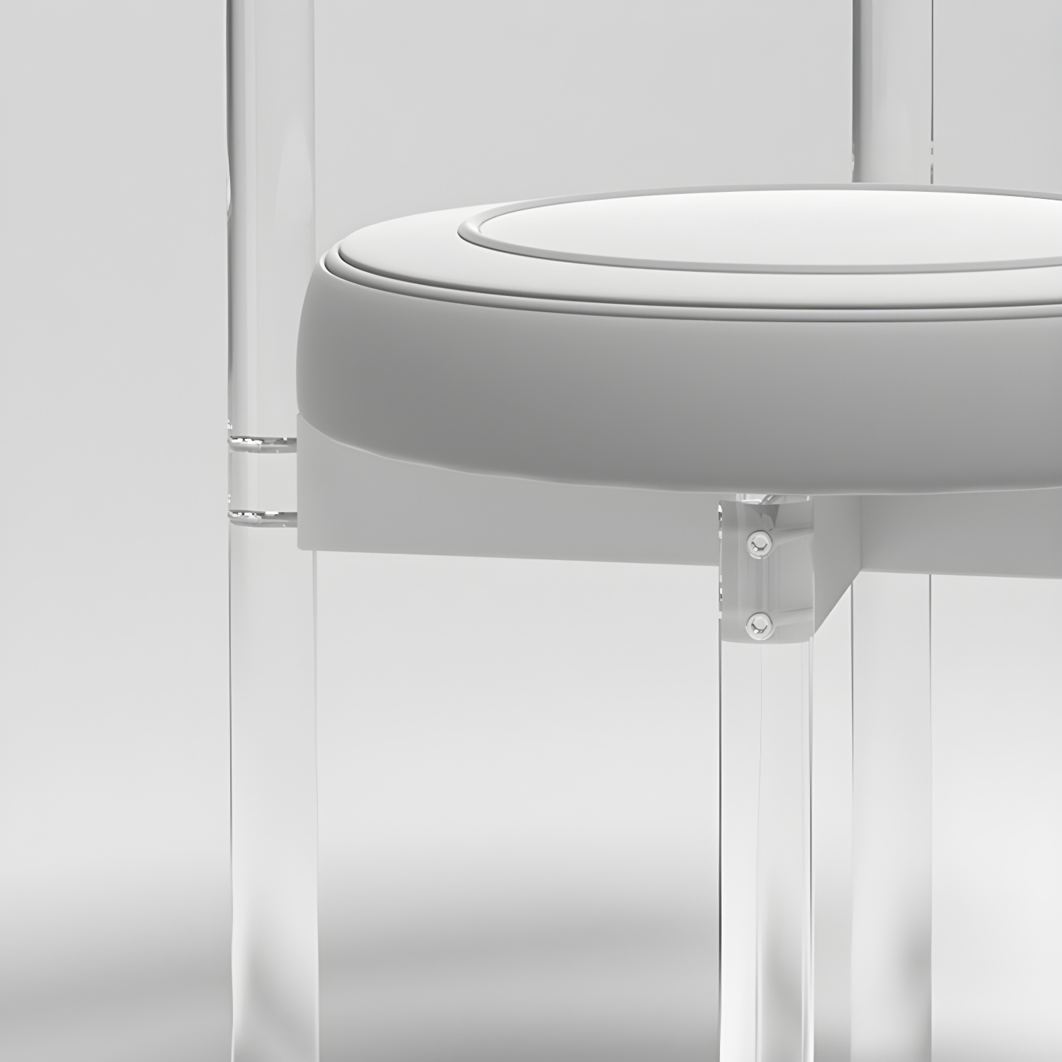Clear Leg Modern Side Chair with Low Back and Upholstered Polyurethane Seat - image 18