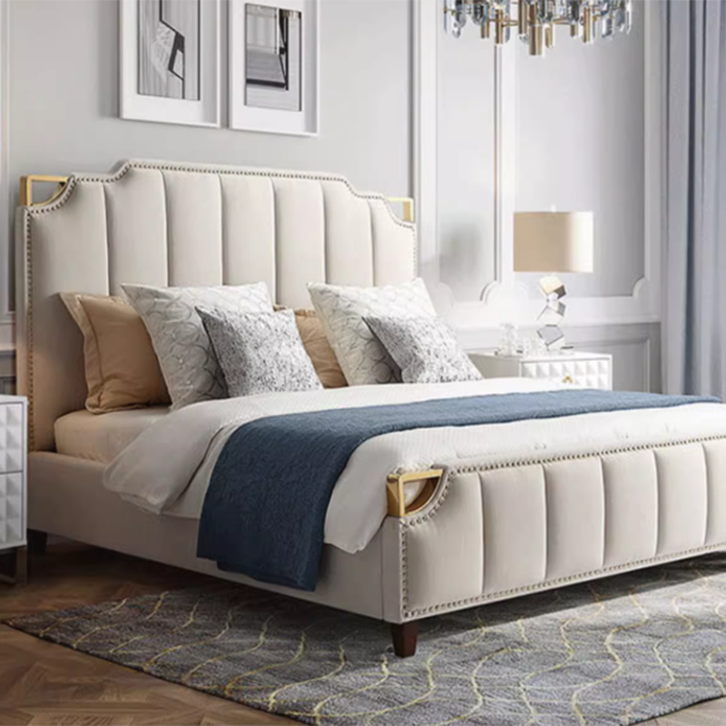 No Distressing Twin XL/Full/Queen Panel Headboard with Nailhead Border, Portman Shape, Sponge Fill, Wall Mounted, Low Height - image 6