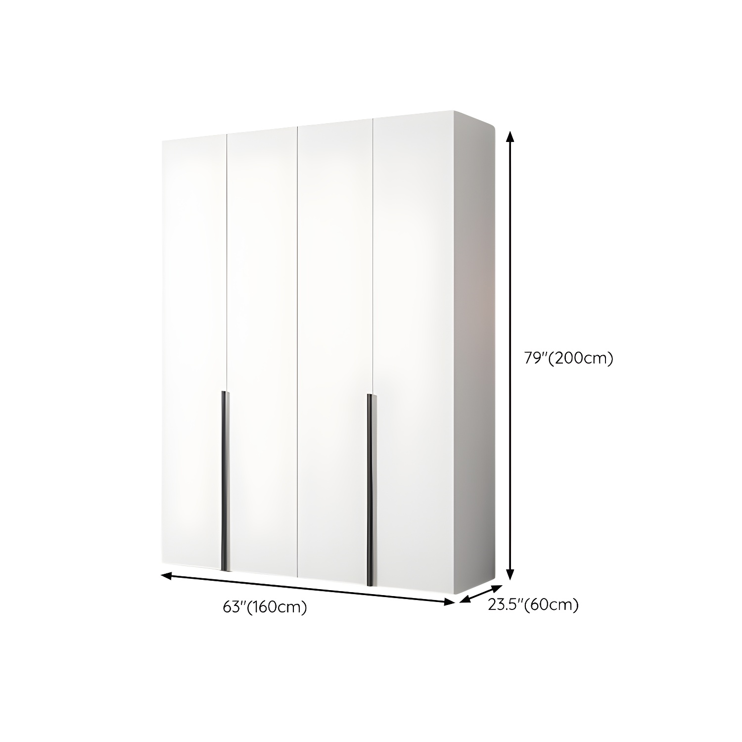 White Wood Wardrobe Armoire with Hinged Doors and Shelves Included - image 13