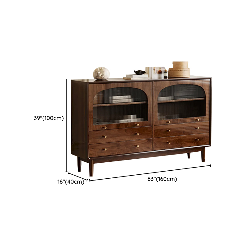Independent Composite Wood Utility Storage Cabinet with Cabinet, Glass Door, Flexible Shelf, and Cabinet Knobs in Cocoa - image 28