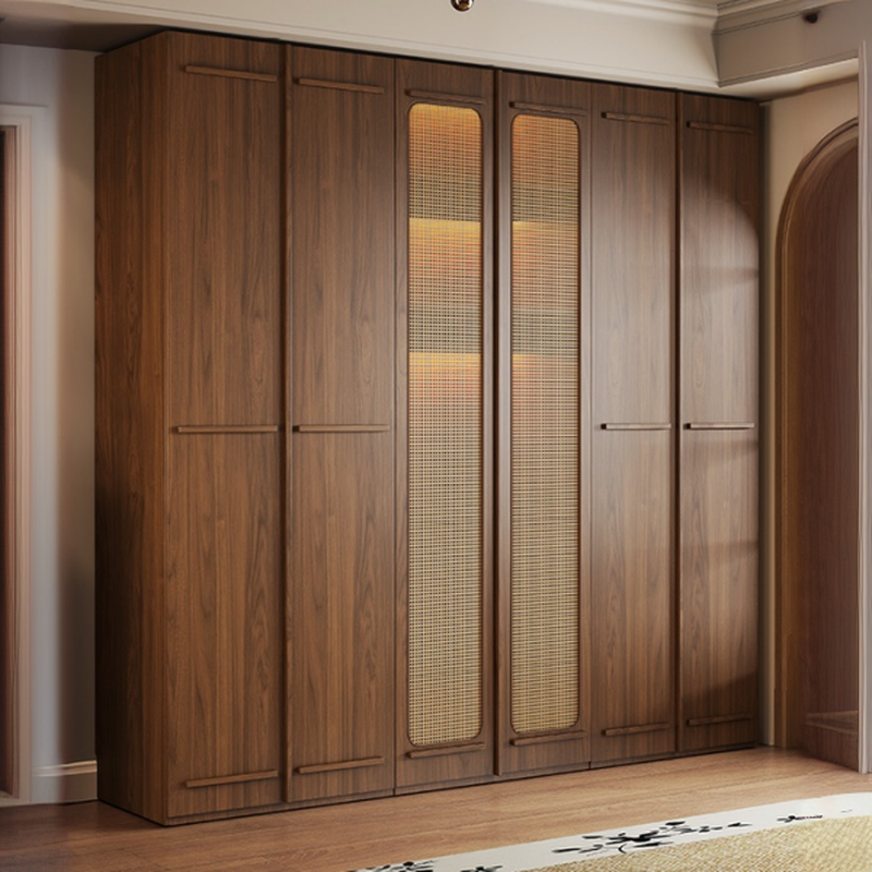 Modern Natural Wood Standalone Almirah with Soft Close Drawer and Door, Interior Shelves, and Hanging Rod - image 3