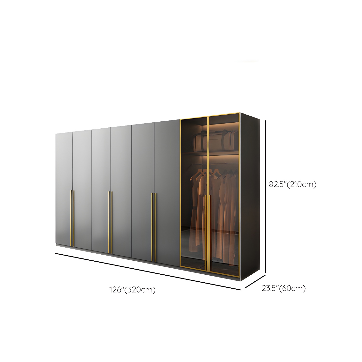 Modern Glass Wardrobe Wardrobe Armoire Wardrobe Cabinet for Home - image 17