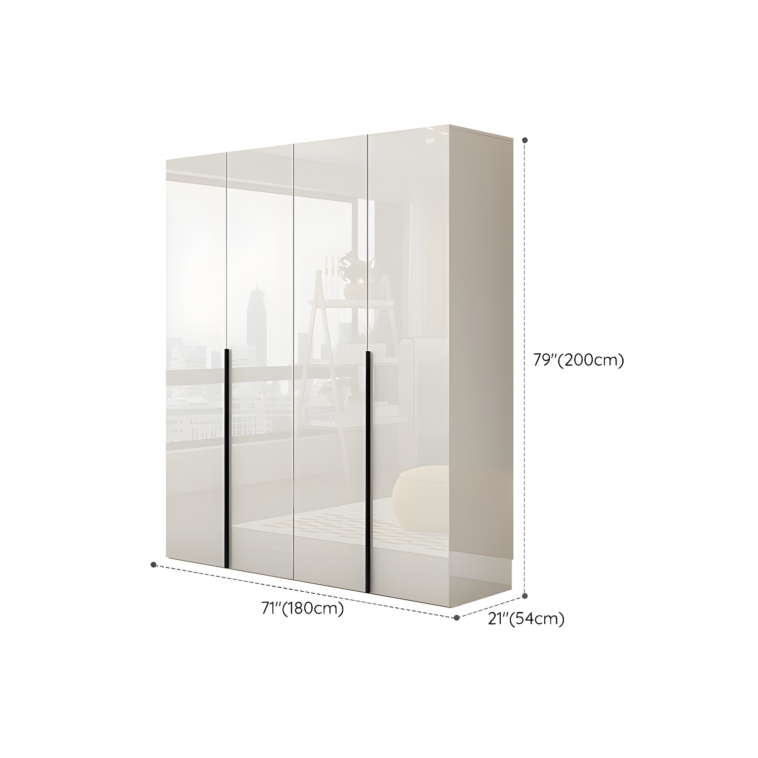 Solid Wood White Wardrobe Armoire with Drawers, Clothing Rod, and Shelves - image 15