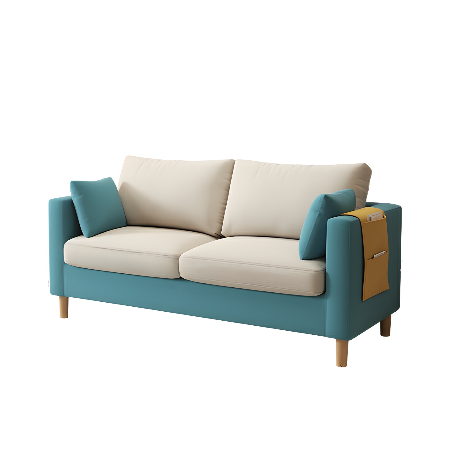 Contemporary Square Arm Loveseat with Machine Washable Cover and Pillows - image 20