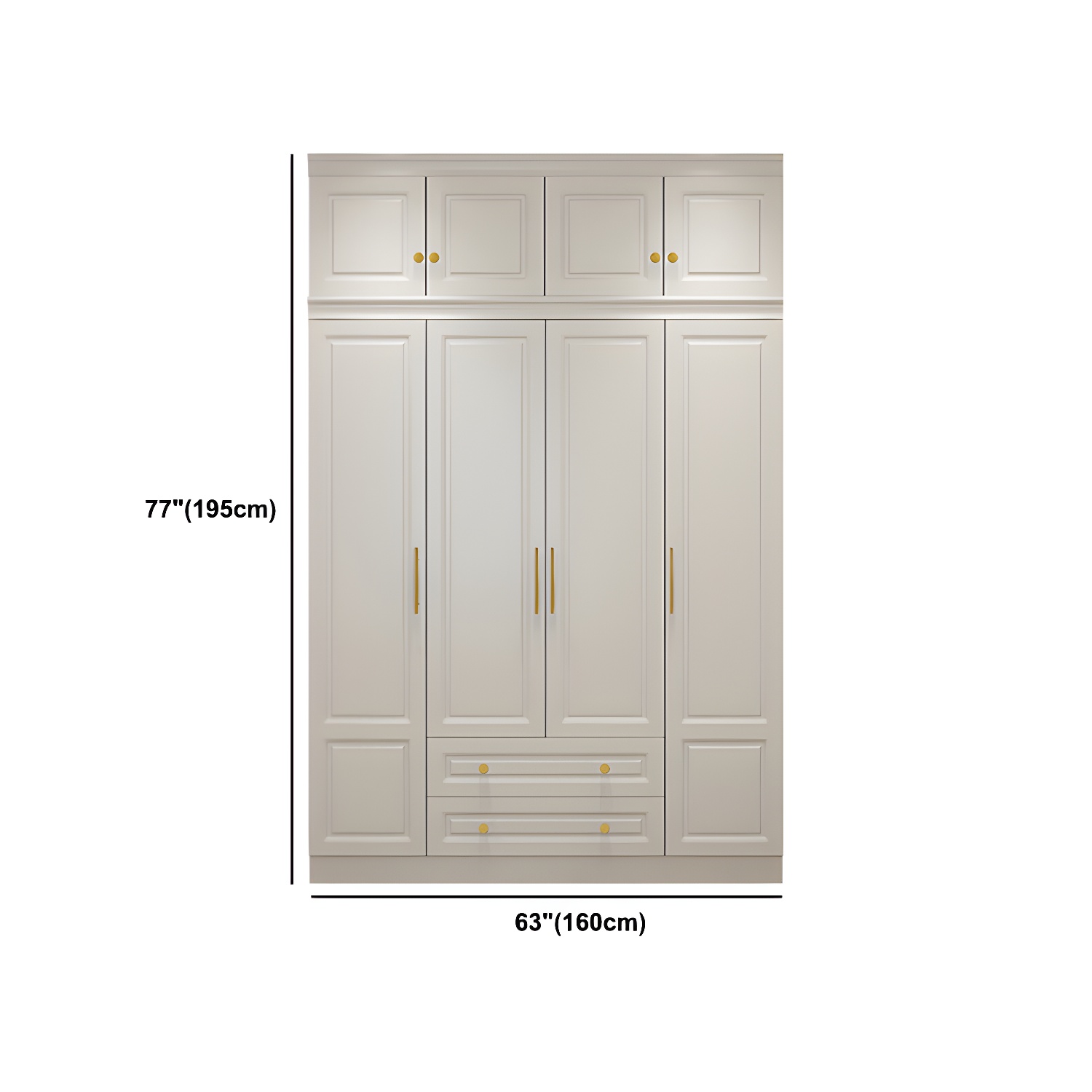 Hinged White Wardrobe Armoire Engineered Wood Wardrobe Closet - image 22