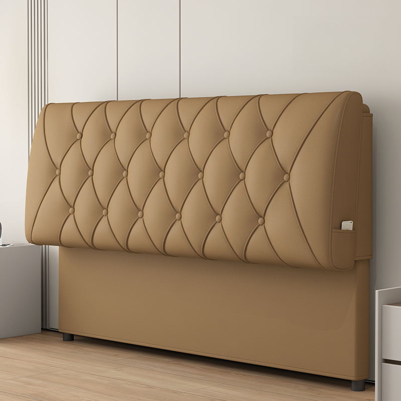 King(76"W x 80"L)/Queen(60"W x 80"L)/Full(54"W x 75"L) Piled Rectangle Panel Headboard With Legs, Sponge Filling, Standard（36-55“） Height and Lumber Frame