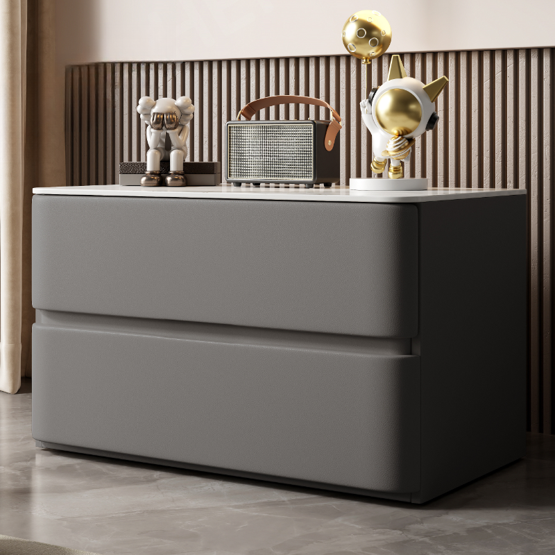 Postmodern Bedside Cabinet Nightstand with 2 Drawers