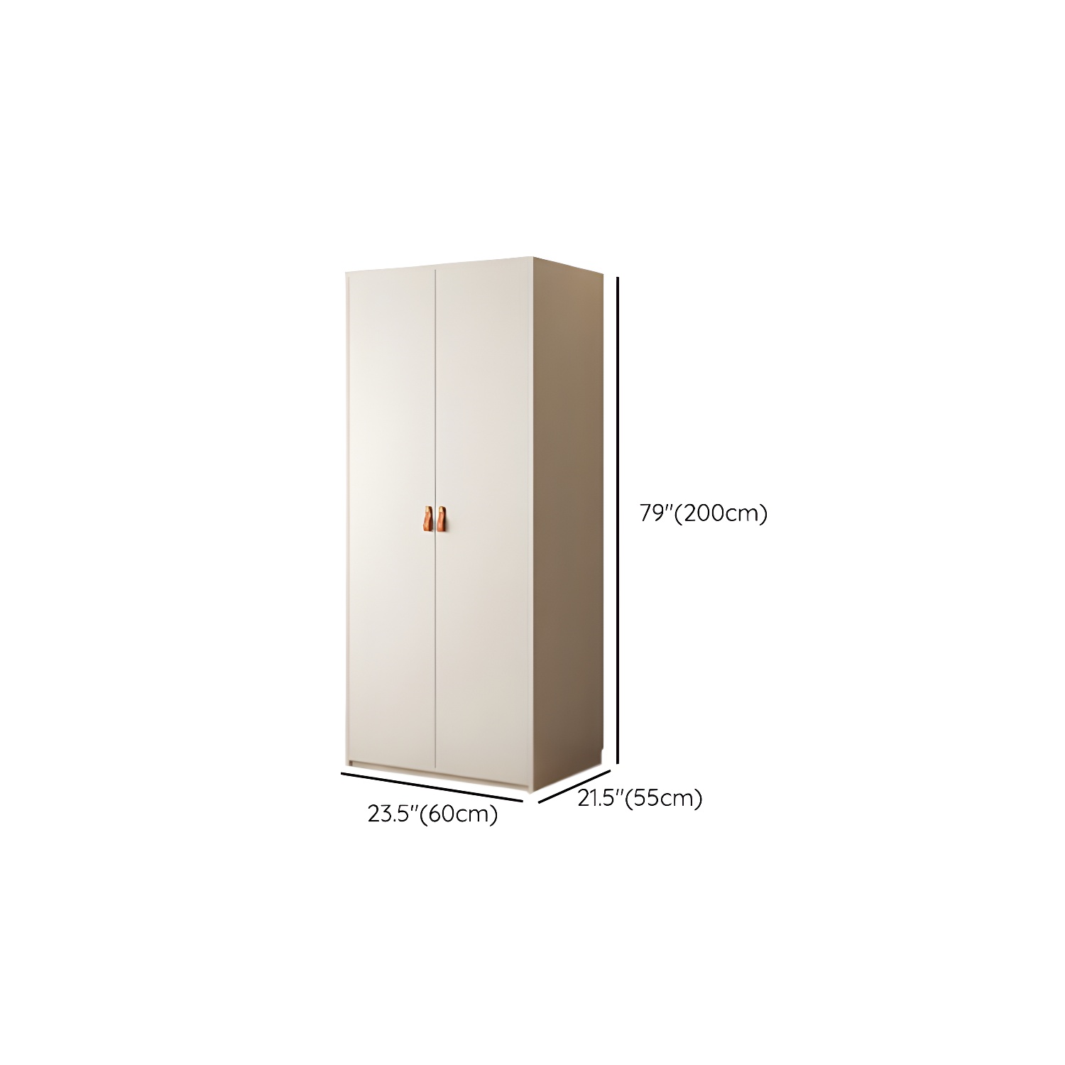Modern White Wardrobe Cabinet Engineered Wood Wardrobe with Garment Rod - image 10