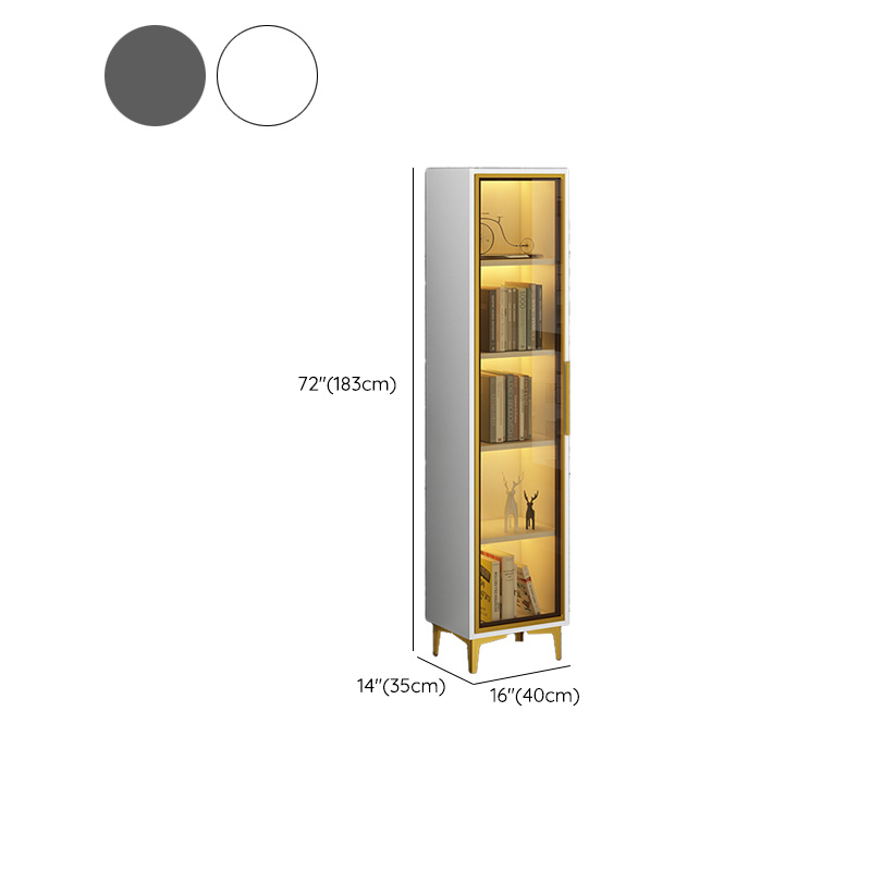 Glam Rectangle Accent Cabinet with Metal Base and Wood Countertop, Glass Doors and Lighting Included - image 12