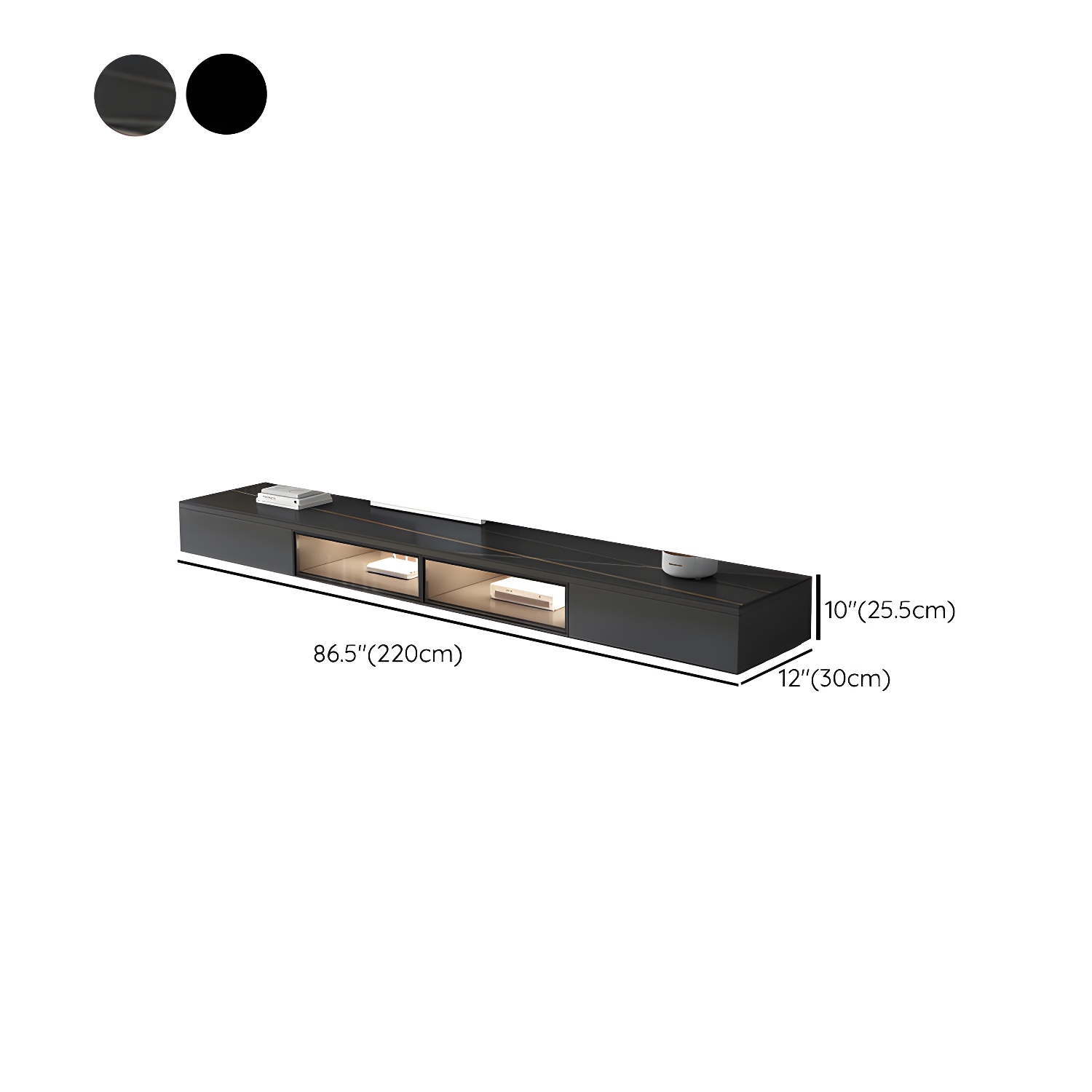 Black Modern TV Stand with Low Height and Drawers for Organized Cable Management & No Open Storage - image 18