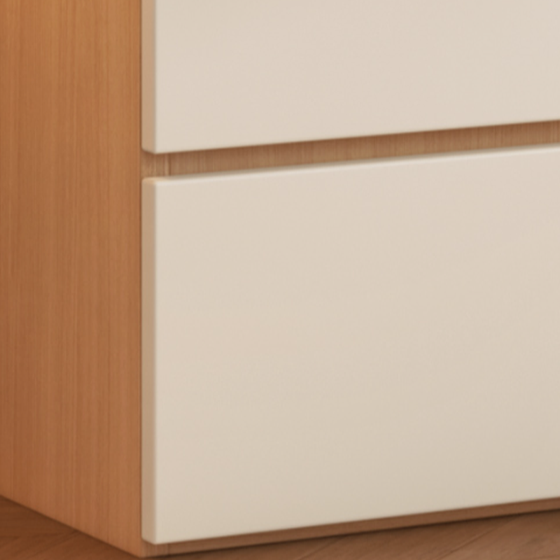 Chalk Modish Laminate Wardrobe Closet with Soft Close Drawer, Soft Close Door, Interior Shelves, and Clothing Rod - image 5