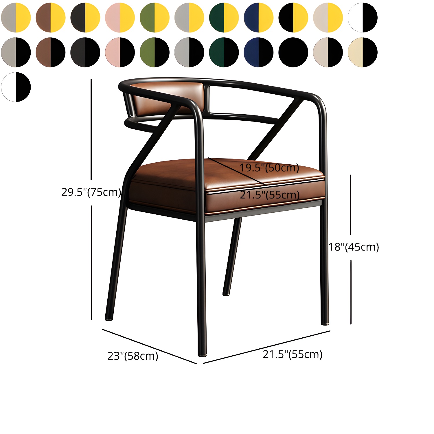 Glam Dining Chair Open Back Upholstered Dining Side Chair with Metal Legs - image 37