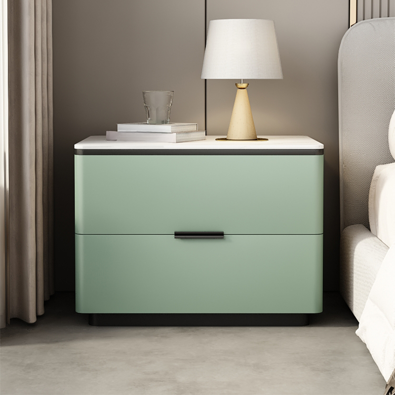 Organic Modern Nightstand With Drawer Organization Featuring 2 Drawers and Stone Countertop - image 7