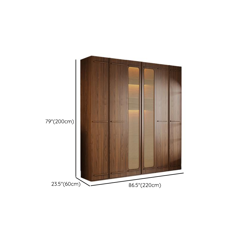 Modern Natural Wood Standalone Almirah with Soft Close Drawer and Door, Interior Shelves, and Hanging Rod - image 30