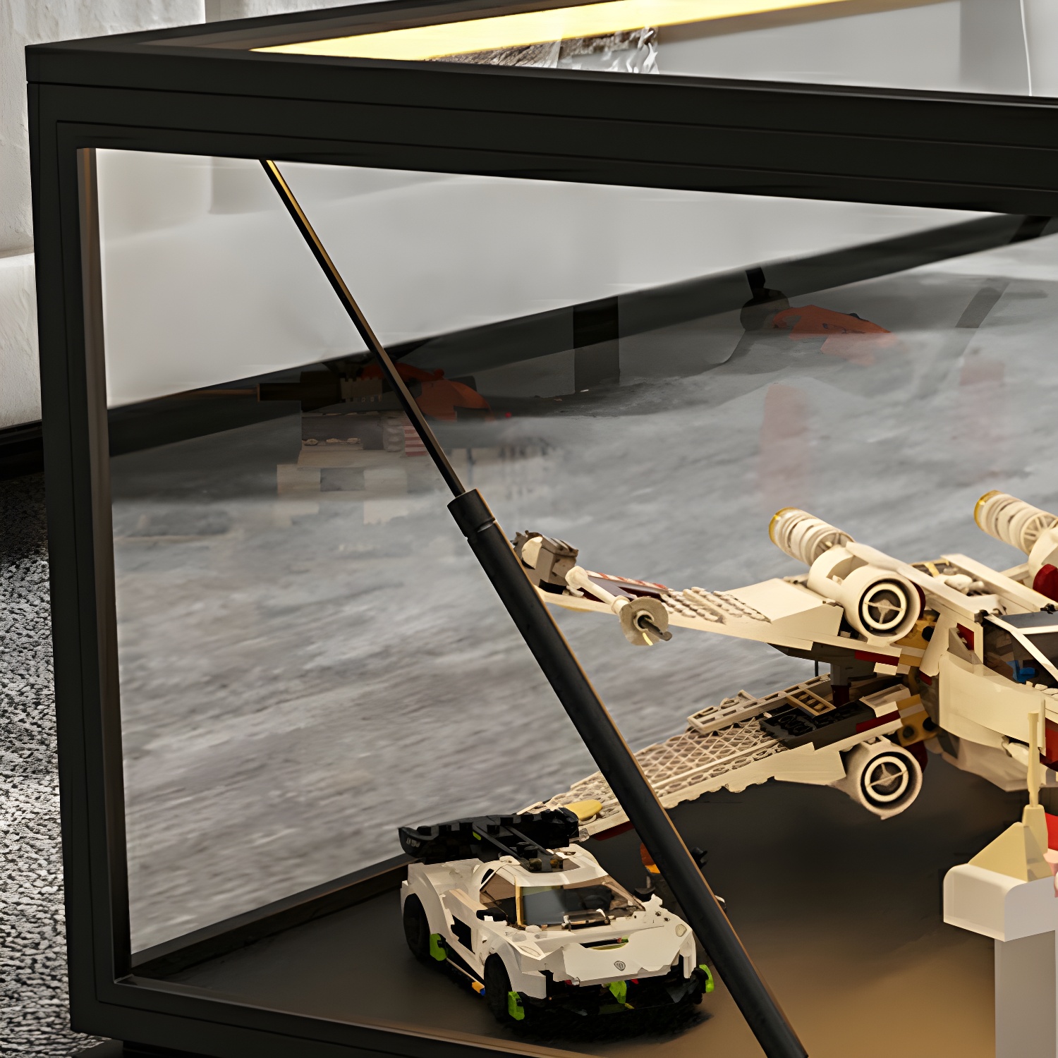 Rectangle Glass Top Coffee Cocktail Table Tranparent Contemporary with Metal Base - image 10