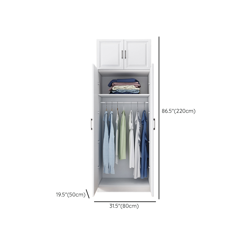 White Modish Timber Wardrobe with Soft Close Door, Interior Shelves, and Hanging Rod - image 10