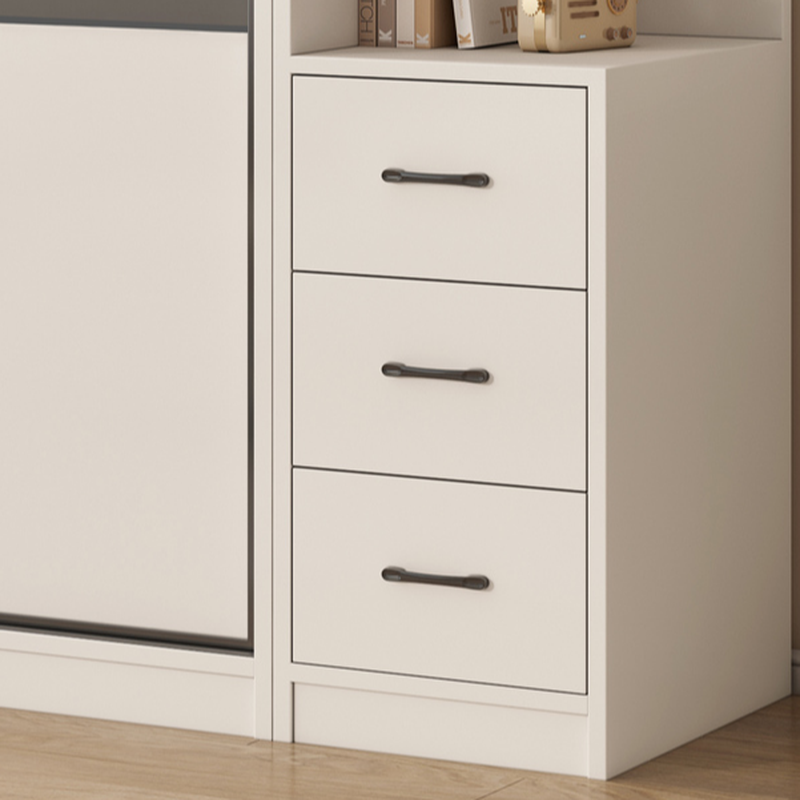 Chalk Nordic Timber Wardrobe with 3 Drawers, Self-supporting Design, Soft Close Door, and Clothing Rod - image 8