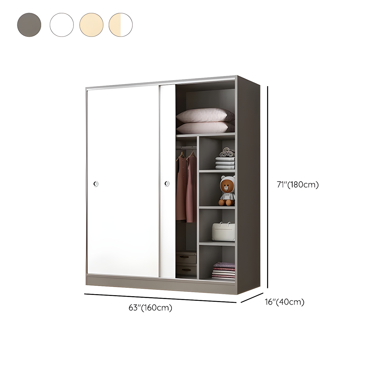 Elegant Wood Armoire Wardrobe with Clothing Rod and Shelves - Modern Style - No Distressing - image 17