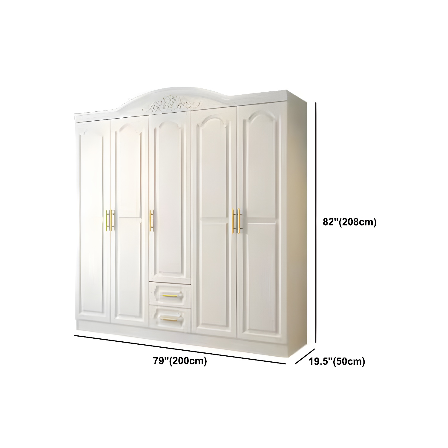 French Country Wardrobe Armoire Engineered Wood Wardrobe with Solid Wood Clothing Rod - image 17