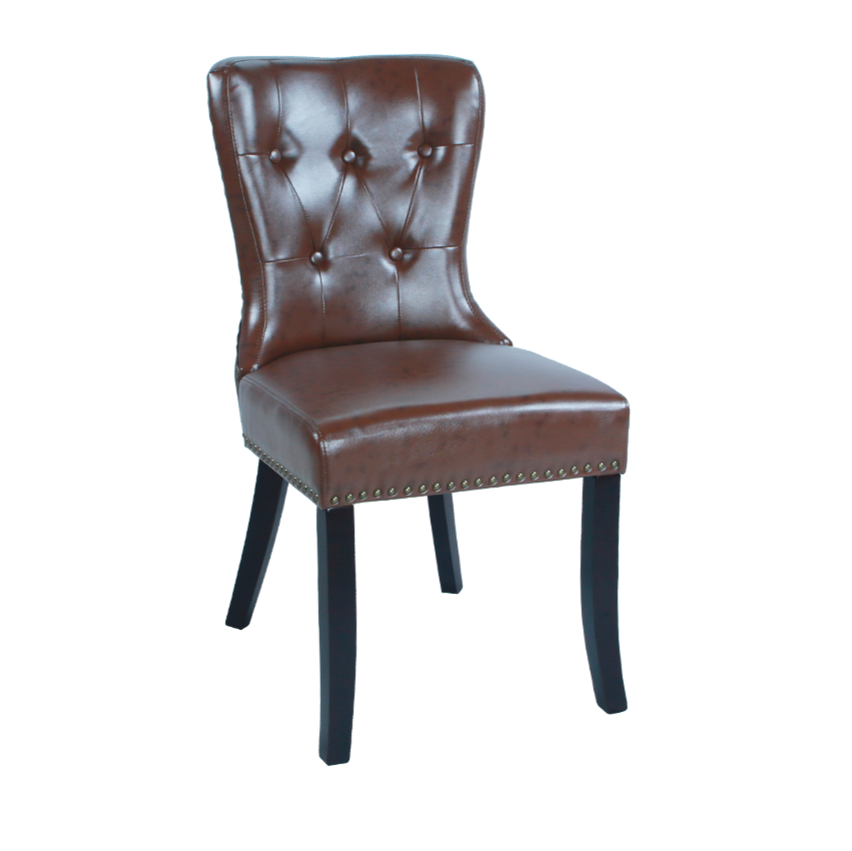 Vintage Secure Bordered Button-tufted Upholstered Side Chair with Wingbacked Chair, Nailhead Detailing and Foot Pads - image 6