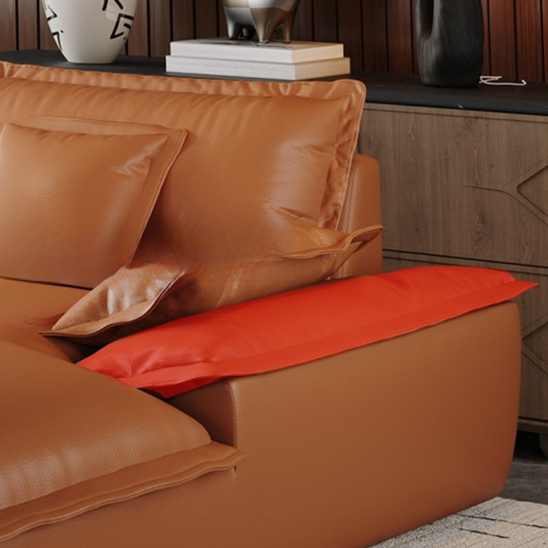 L-Shape Sofa Chaise with Dark/Cream/Cocoa Upholstery and Cotton Seat Fill - image 10
