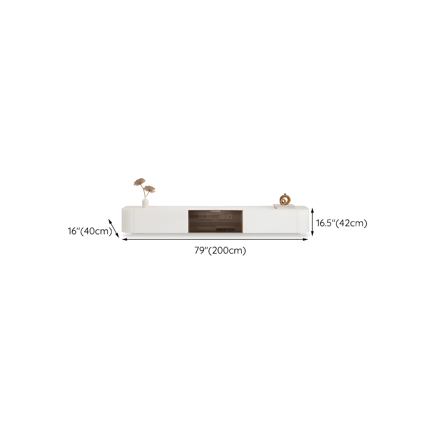 16" W Modern TV Media Console Enclosed Storage TV Stand Console with Drawers - image 15