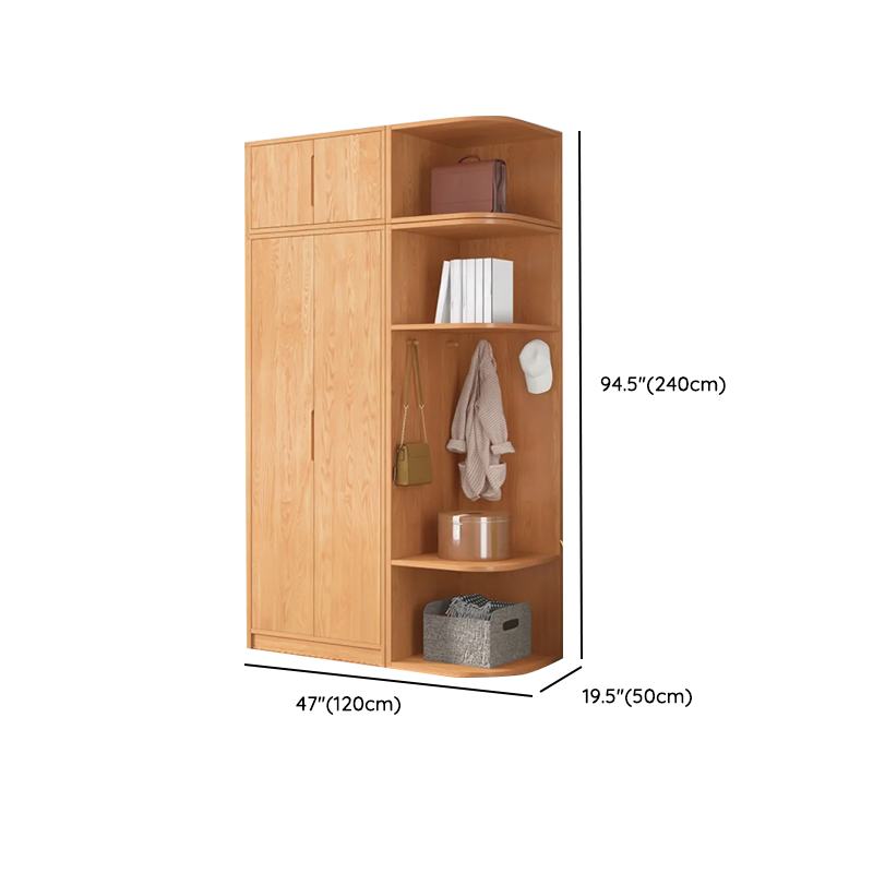 Wood Color Nordic Unfixed Wardrobe Closet - image 48