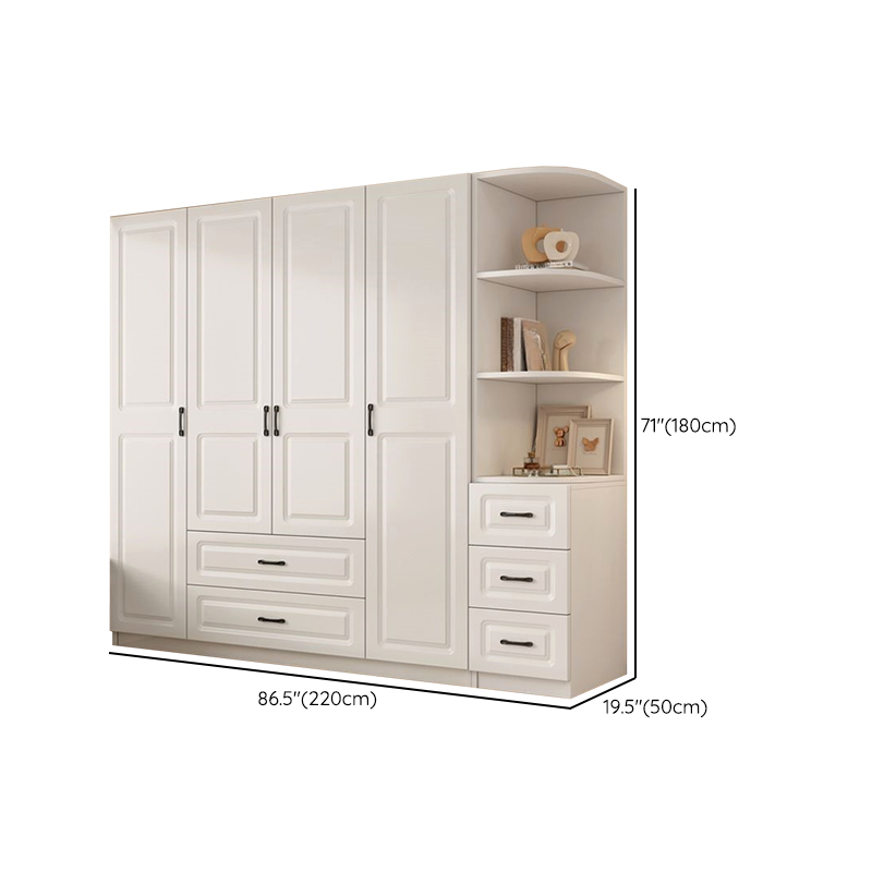 Casual Chalk Timber Wardrobe with Soft Close Drawer and Door, Interior Shelves, Hanging Rod - image 30