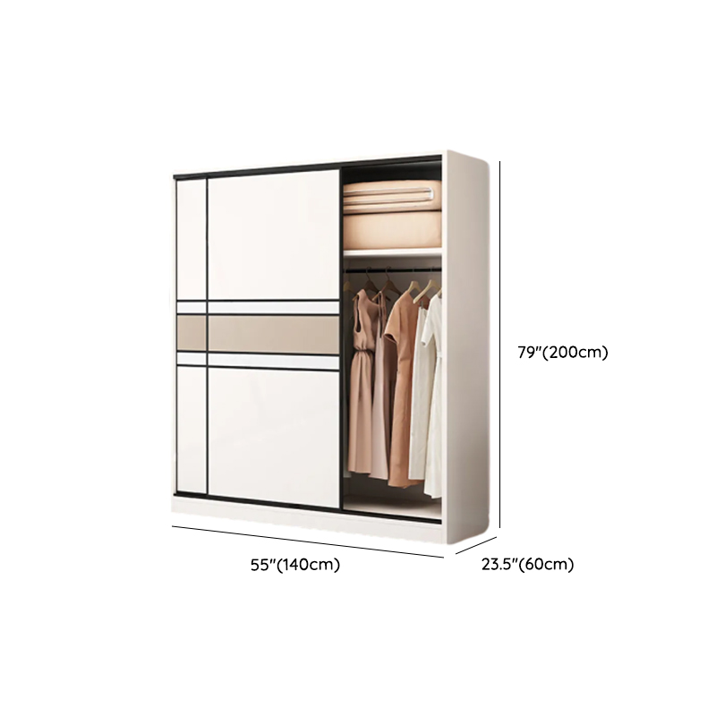 White Modish Manufactured Wood Independent Armoire Cabinet with Soft Close Drawer, Soft Close Door, and Interior Shelves - image 9