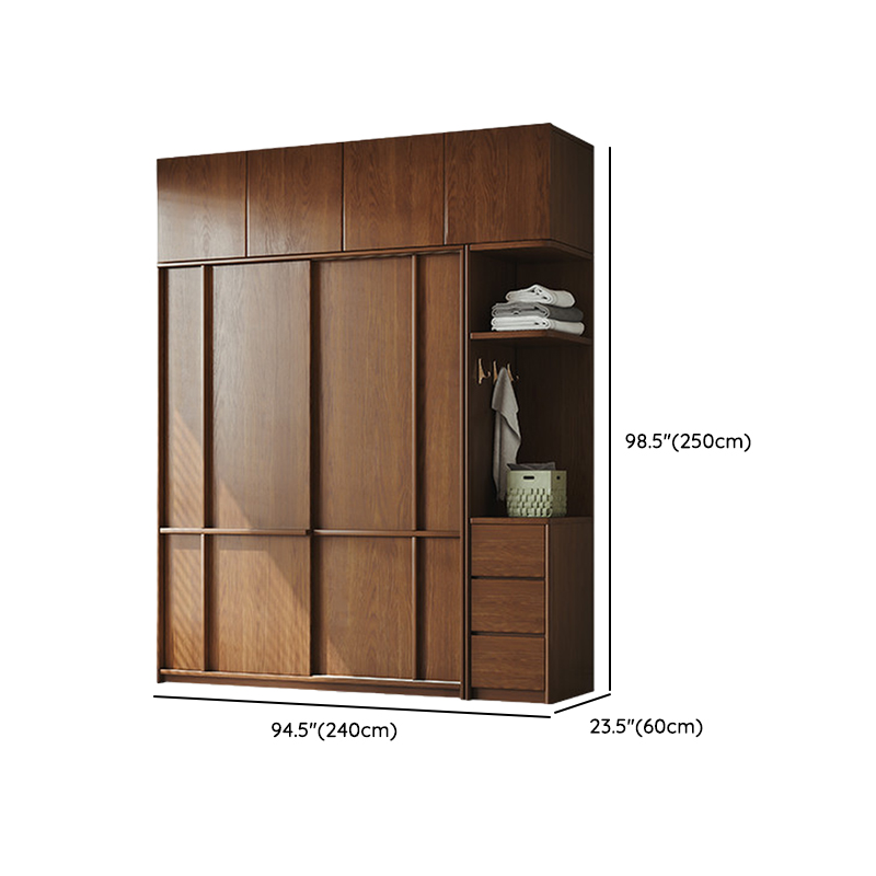 Stylish Coffee Modern Lumber Standalone Armoire Cabinet with Soft Close Drawers and Doors, Interior Shelves - image 33
